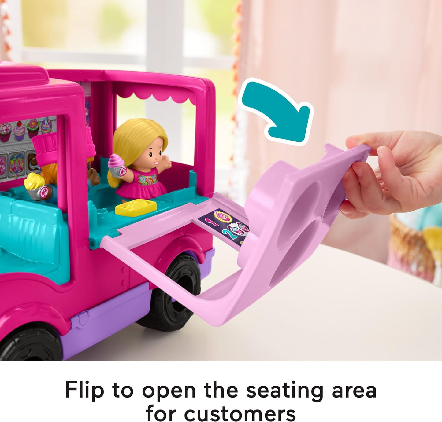 Fisher-Price Little People Barbie Toddler Toy Cupcake Truck Musical Playset