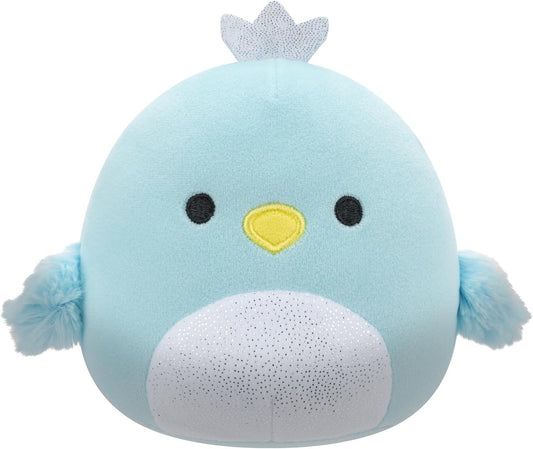 Squishmallows Original 5-Inch Cecilia Blue Swan with Silver Crown and Sparkle Belly - Official Jazwares Plush