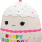 Squishmallows Original 14-Inch Lyla The Vanilla Cake with Rainbow Sprinkles Embroidery - Official Jazwares Happy Birthday Plush