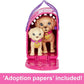 Barbie Pup Adoption Doll Set with Color-Change 2 Pets Carrier 10 Brunette in Purple Dress