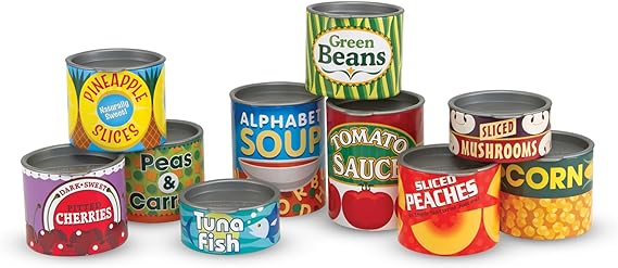 Melissa & Doug Melissa Doug Let's Play House Grocery Cans Play Food Kitchen Accessory