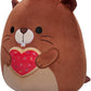 Squishmallows Chip Brown Beaver Holding Heart Cookie