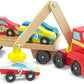 Melissa & Doug Melissa Doug Magnetic Car Loader Wooden Toy Set With 4 Cars and 1