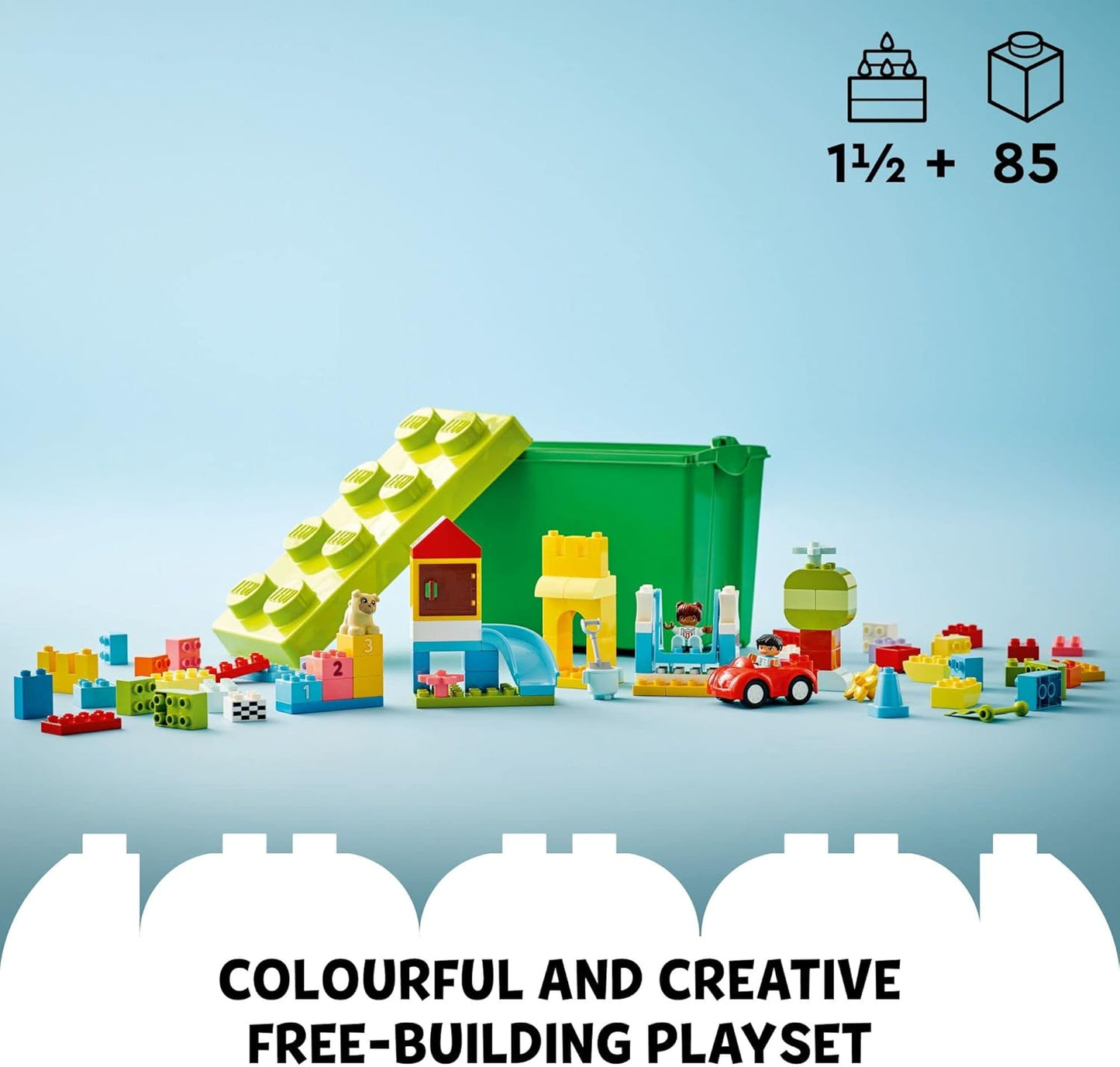 LEGO DUPLO Classic Deluxe Brick Box 10914 Starter Set - Features Storage Box Bricks Duplo