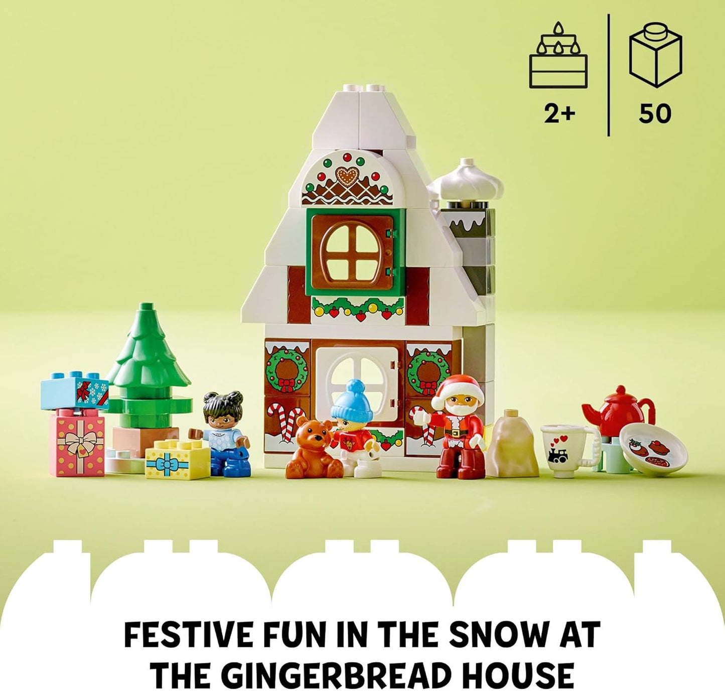 LEGO DUPLO Santa's Gingerbread House Building Set