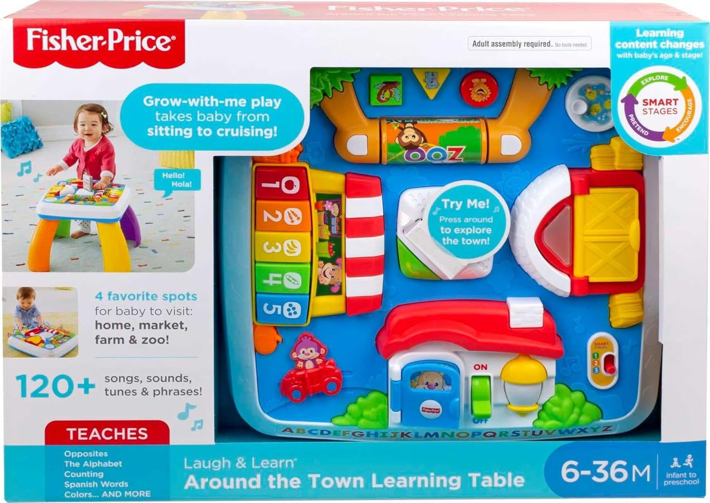 Fisher-Price Baby to Toddler Toy Laugh Learn Around The Town Learning Activity Table with