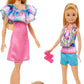 Barbie Stacie Doll Set with 2 Pet Dogs Dolls with Blonde Hair Blue Eyes Summer Clothes