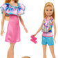 Barbie Stacie Doll Set with 2 Pet Dogs Dolls with Blonde Hair Blue Eyes Summer Clothes