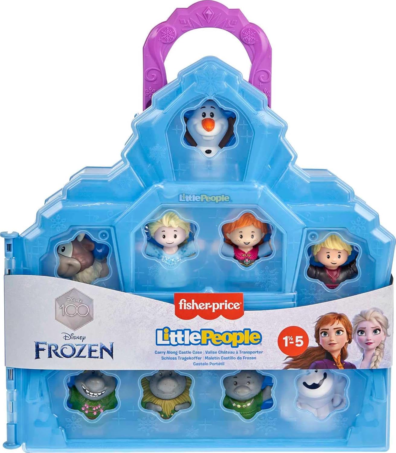 Fisher-Price Little People Toddler Toy Disney Frozen Carry Along Castle Case Playset