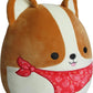 Squishmallows Original 12-Inch Reginald Corgi with Red Bandana - Medium-Sized Ultrasoft Official Jazwares Plush