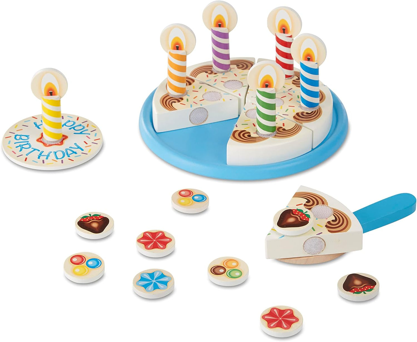 Melissa & Doug Melissa Doug Birthday Party Cake - Wooden Play Food With Mix-n-Match
