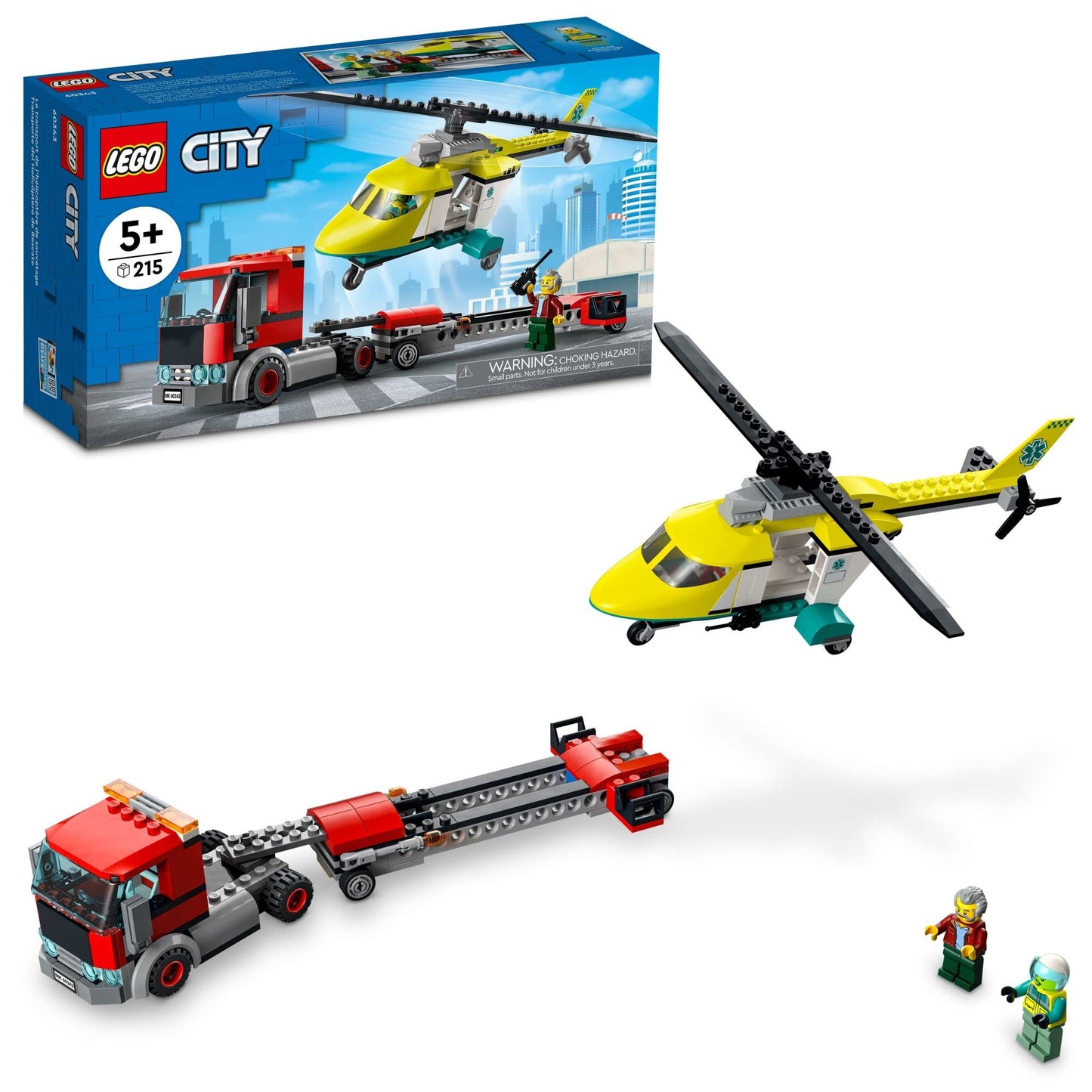 LEGO City Great Vehicles Rescue Helicopter Transport 60343 Set