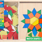 Melissa & Doug Melissa Doug Pattern Blocks and Boards - Wooden Classic Toy With 120 Solid Wood Shapes and 5 Double-Sided Panels Multi-colored - STEAM Animals Tangrams Puzzle