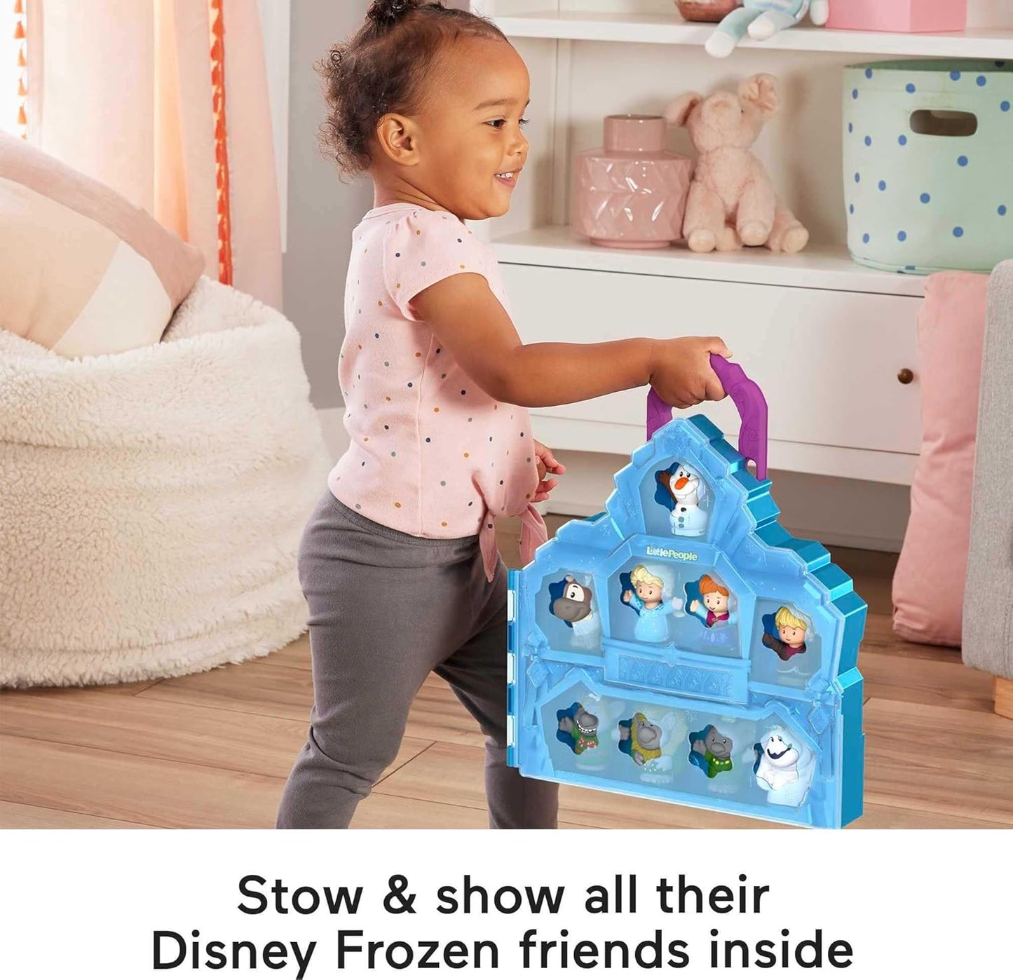 Fisher-Price Little People Toddler Toy Disney Frozen Carry Along Castle Case Playset