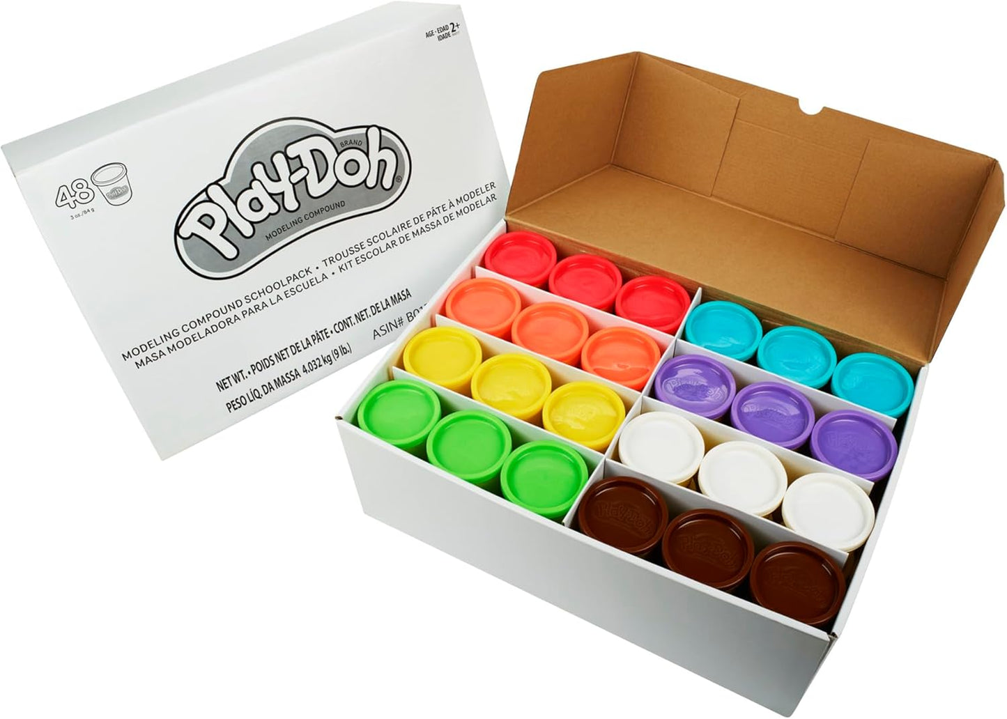 Play-Doh Bulk Pack of 48 Cans 6 Sets of 8 Modeling Compound Colors 3oz Back to School