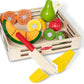 Melissa & Doug Melissa Doug Cutting Fruit Set - Wooden Play Food Kitchen Accessory Multi