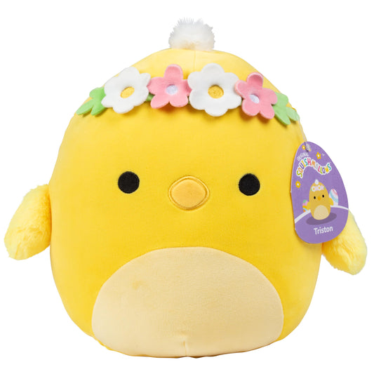 Squishmallows Original 10-Inch; Triston The Chick with Flower Crown