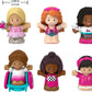Fisher-Price Little People Barbie Toddler Figure 6 Pack for Preschool Pretend Play Ages