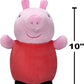 Squishmallows HugMees Original 10-Inch Peppa Pig - Medium-Sized Ultrasoft Official Jazwares Plush