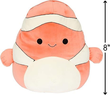 Squishmallows Official Kellytoy Plush 8" Ricky The Clown Fish