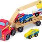 Melissa & Doug Melissa Doug Magnetic Car Loader Wooden Toy Set With 4 Cars and 1