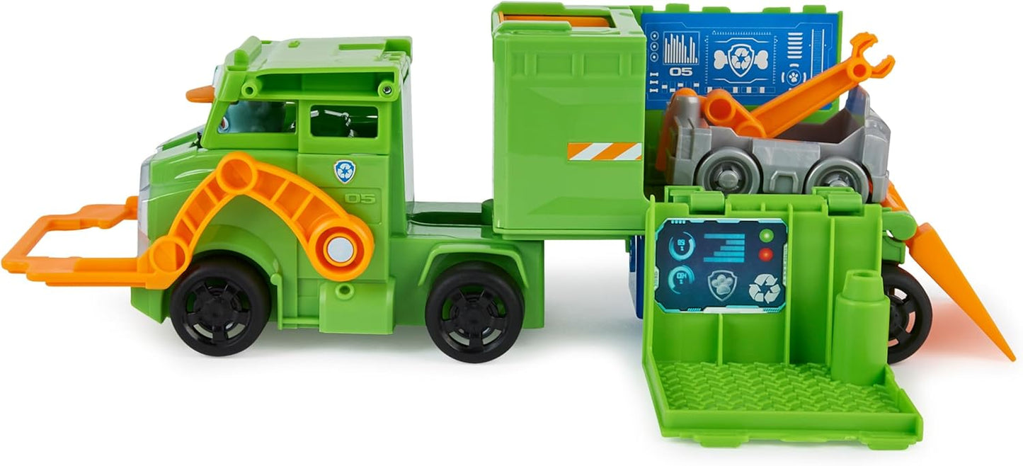 Paw Patrol Big Truck Pup's Rocky Transforming Toy Trucks with Action Figure for Ages 3
