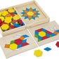 Melissa & Doug Melissa Doug Pattern Blocks and Boards - Wooden Classic Toy With 120 Solid Wood Shapes and 5 Double-Sided Panels Multi-colored - STEAM Animals Tangrams Puzzle