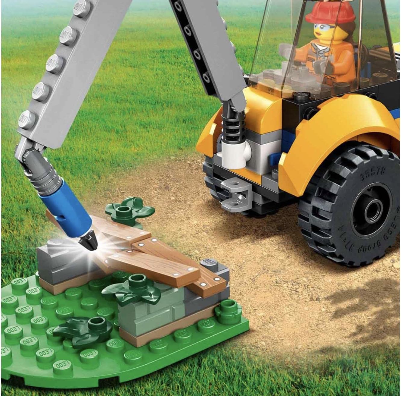 LEGO 60385 City Excavator Building Set - Includes Mini Figures and Accessories, Perfect Gift for Ages 5+