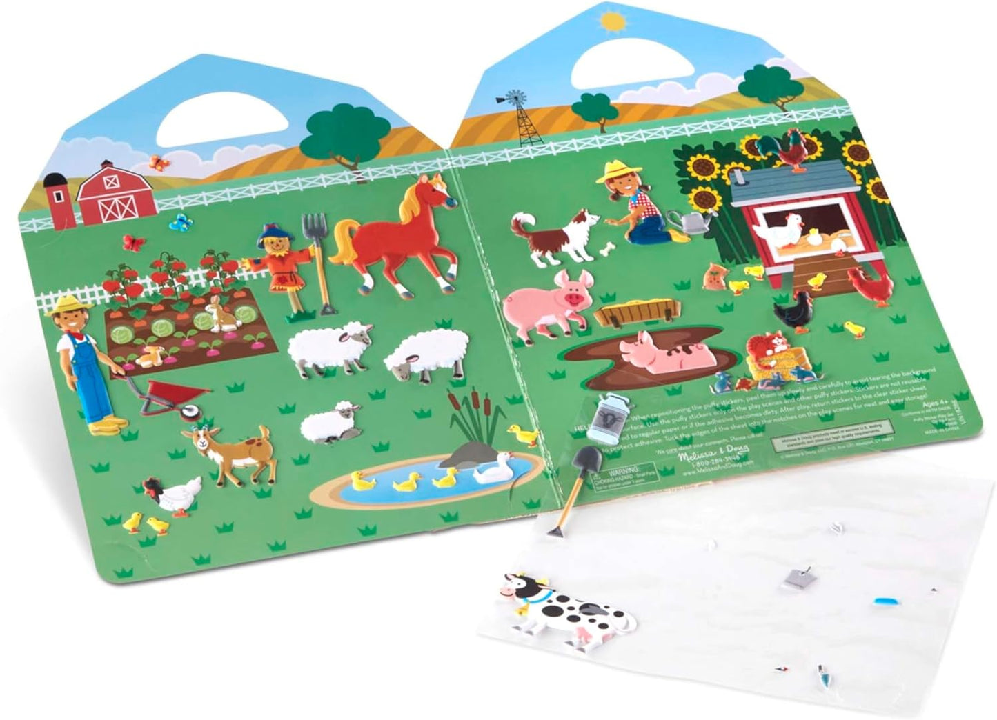 Melissa & Doug Melissa Doug Puffy Sticker - On the Farm - 52 Reusable 2 Fold-Out Scenes -