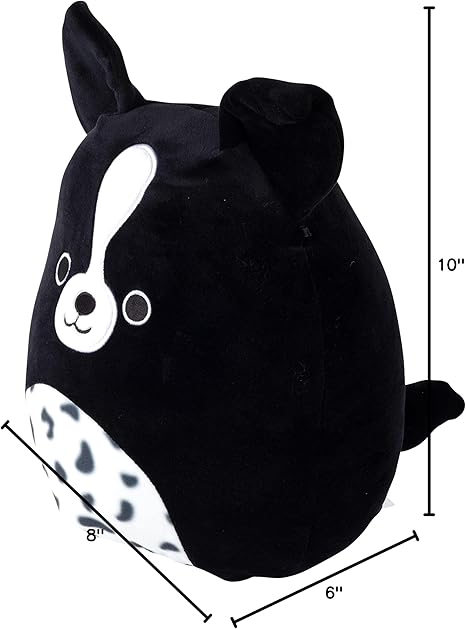 Squishmallows Original 10-Inch Monty The Border Collie Puppy - Official Jazwares Plush