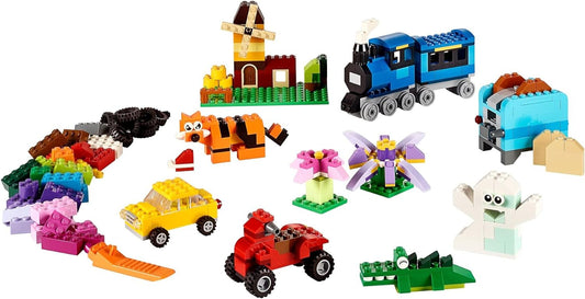 LEGO Classic Medium Creative Brick Box 10696 Building Toy Set - Featuring Storage Includes Train Car and a Tiger Figure and Playset