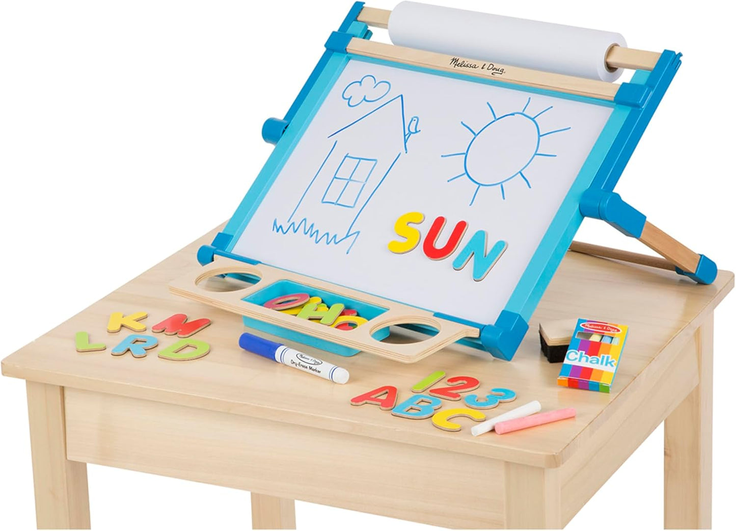 Melissa & Doug Melissa Doug Deluxe Double-Sided Tabletop Easel Arts Crafts 42 Pieces 17.5