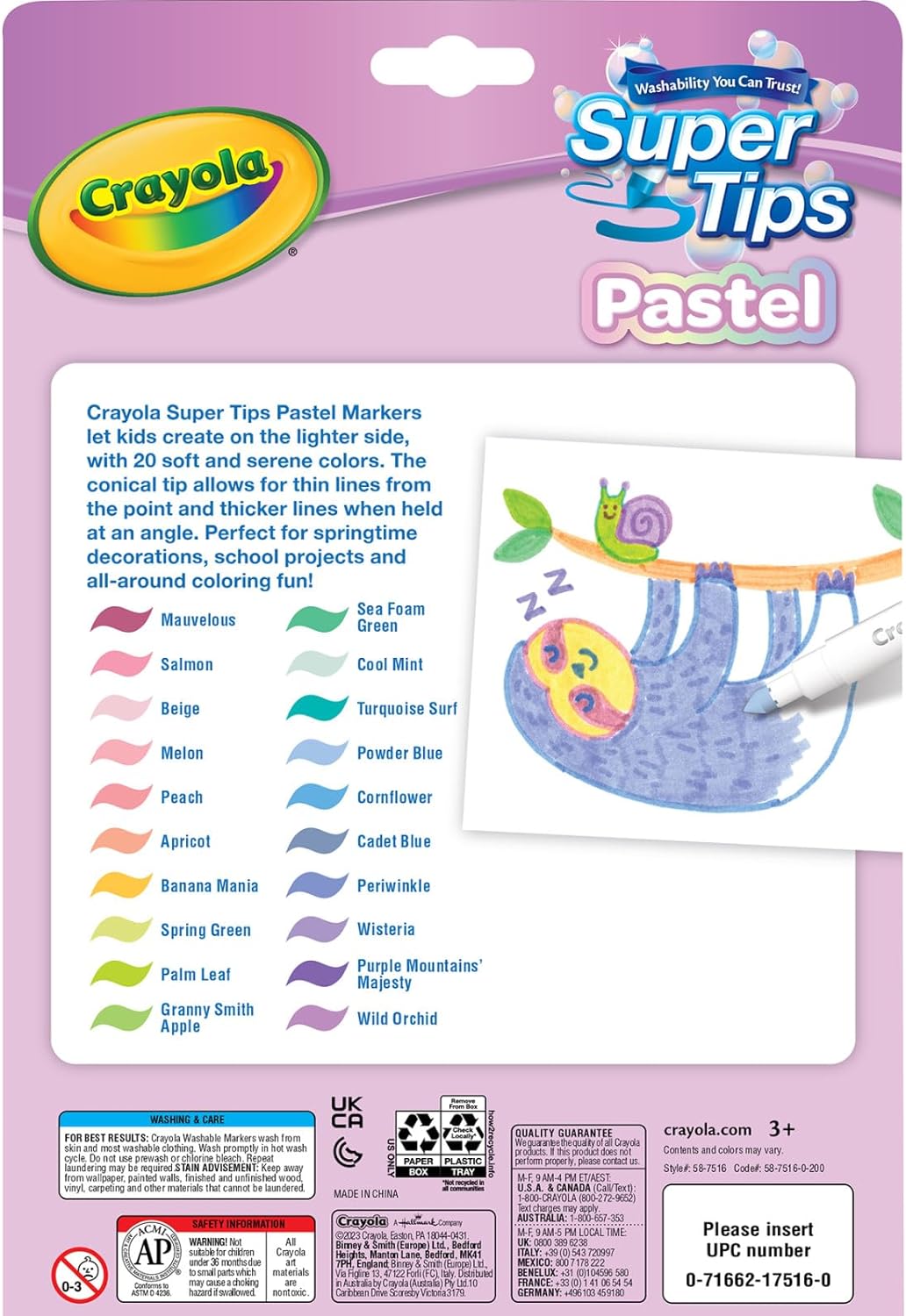 Crayola 20ct Pastel Supertip Markers