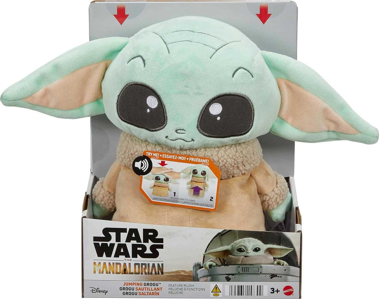 Mattel ?Star Wars Jumping Grogu Plush Toy with Jumping Action and Sounds