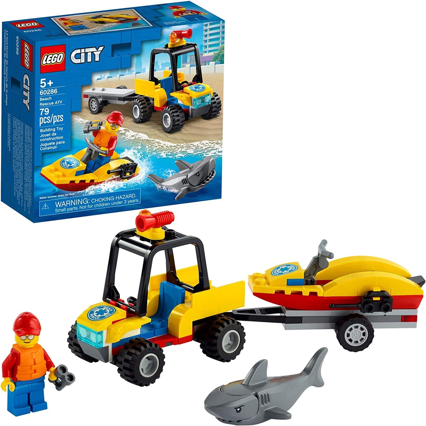 LEGO City Beach Rescue ATV 60286 Building Kit Fun Cool Toy for New 2021 79 Pieces
