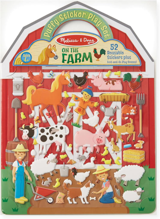 Melissa & Doug Melissa Doug Puffy Sticker - On the Farm - 52 Reusable 2 Fold-Out Scenes -