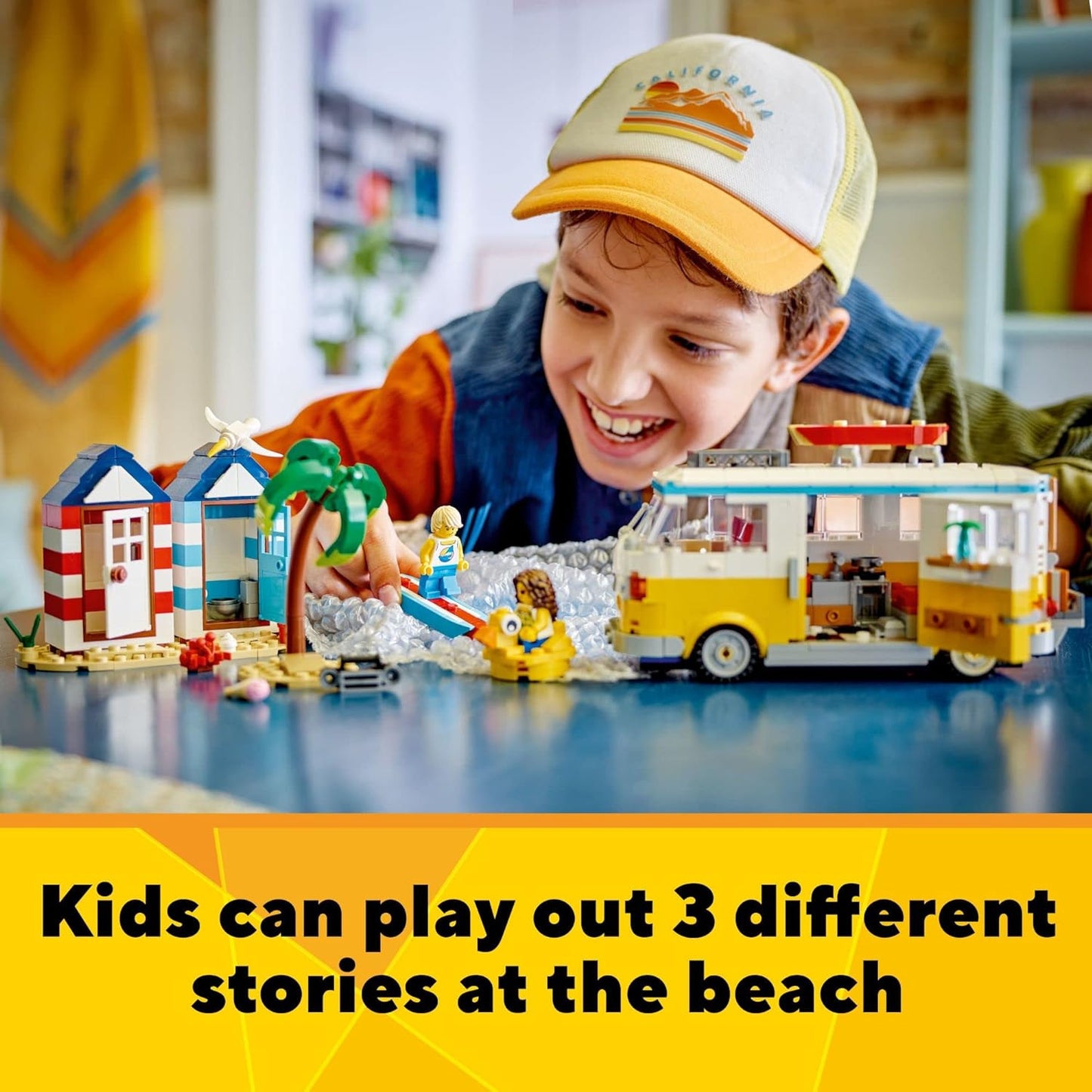 LEGO Creator 3 in 1 Beach Camper Van Building Kit Transforms from a Campervan to Ice