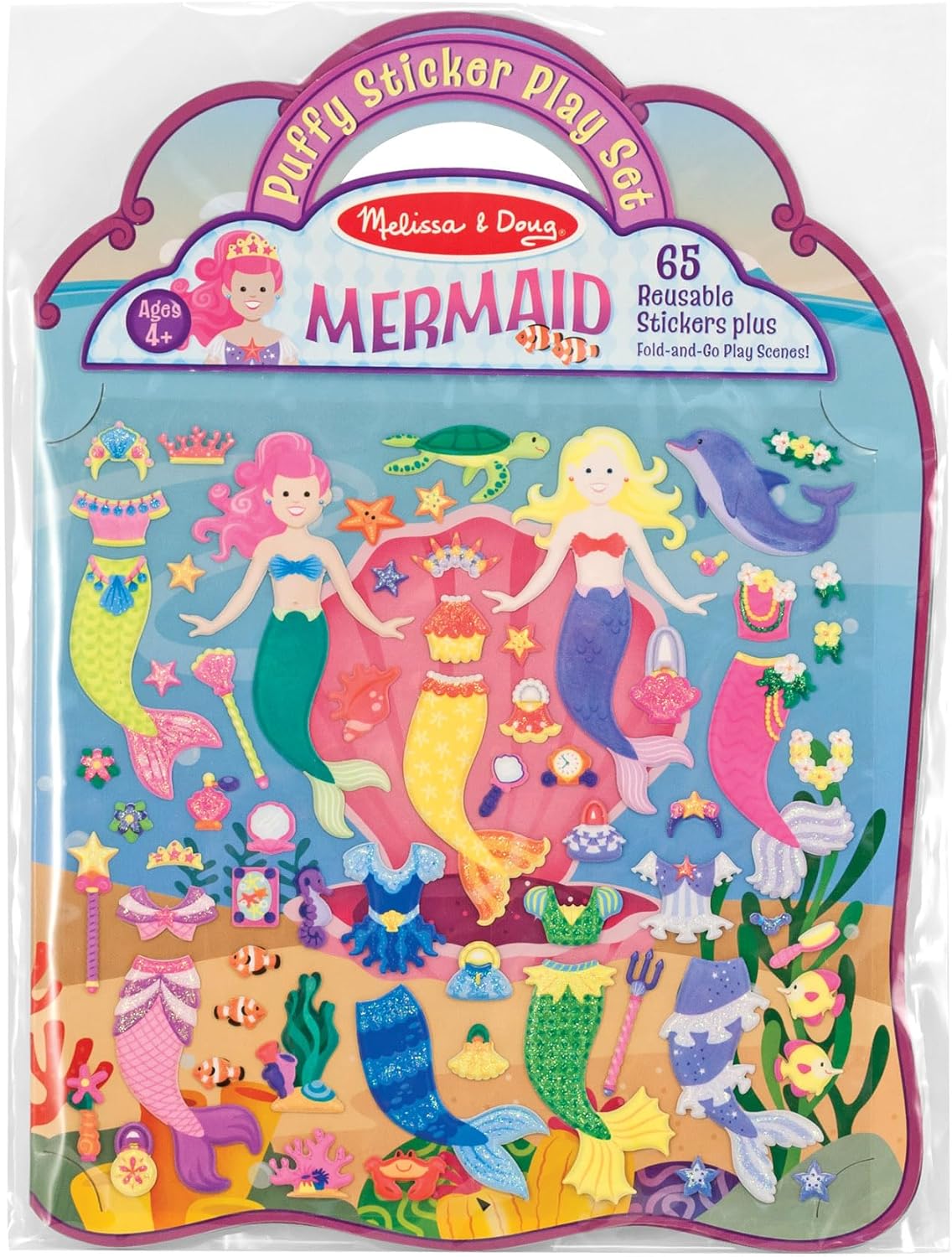Melissa & Doug Melissa Doug Puffy Sticker Activity Book Mermaids - 65 Reusable - FSC