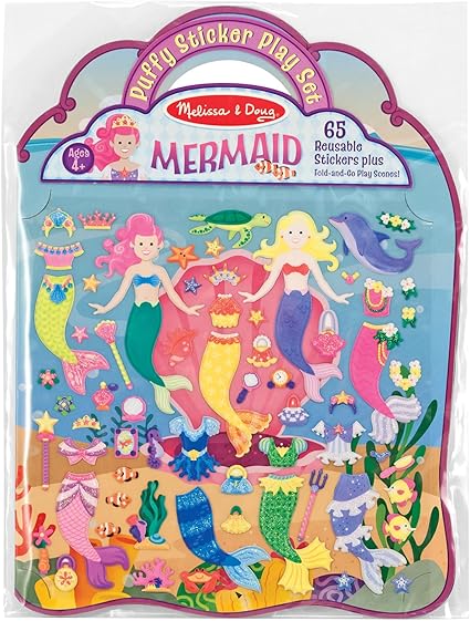 Melissa & Doug Melissa Doug Puffy Sticker Activity Book Mermaids - 65 Reusable - FSC