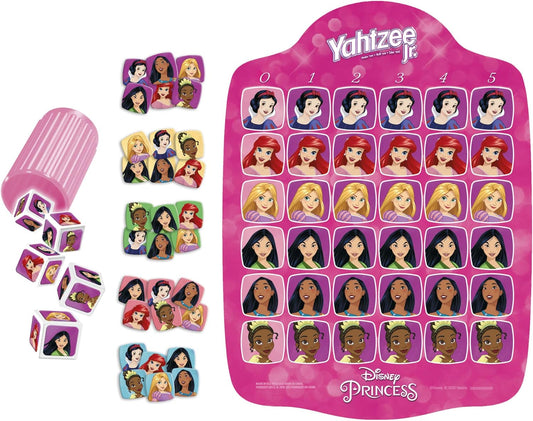 Hasbro Gaming Yahtzee Jr. Disney Princess Edition Dice Game Counting Matching for 2-4