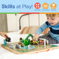 Melissa & Doug Melissa Doug 17-Piece Wooden Take-Along Tabletop Railroad 3 Trains Truck