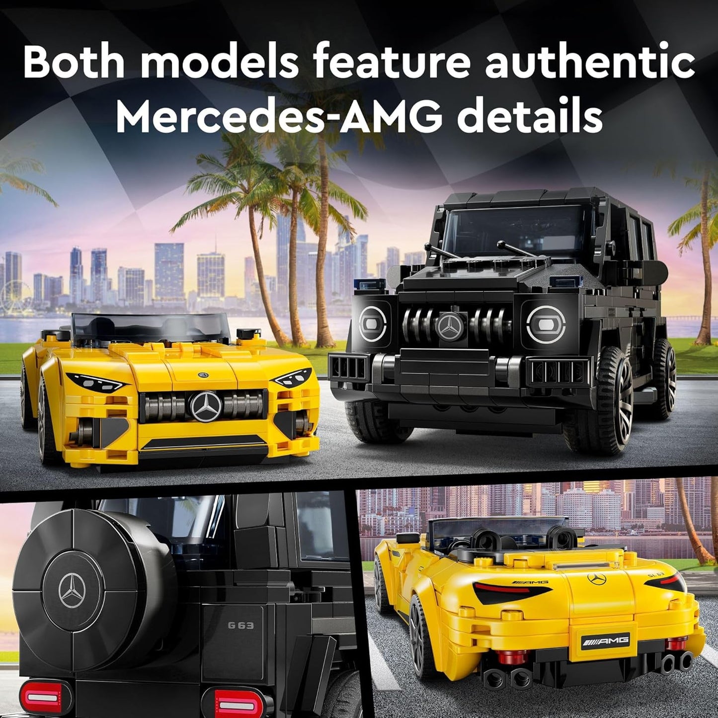 LEGO Speed Champions Mercedes-AMG G 63 Mercedes-AMG SL 63 F1 Toy Car Formula 1 Vehicle Set for 2 Building Set