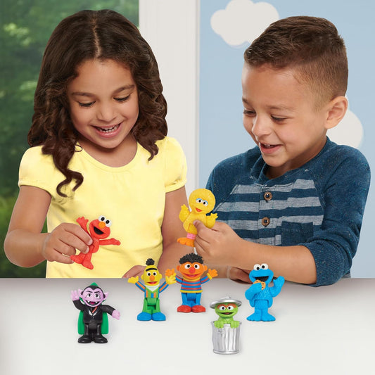 Just Play Sesame Street Neighborhood Friends 7-piece Poseable Figurines for Ages 2 Up by