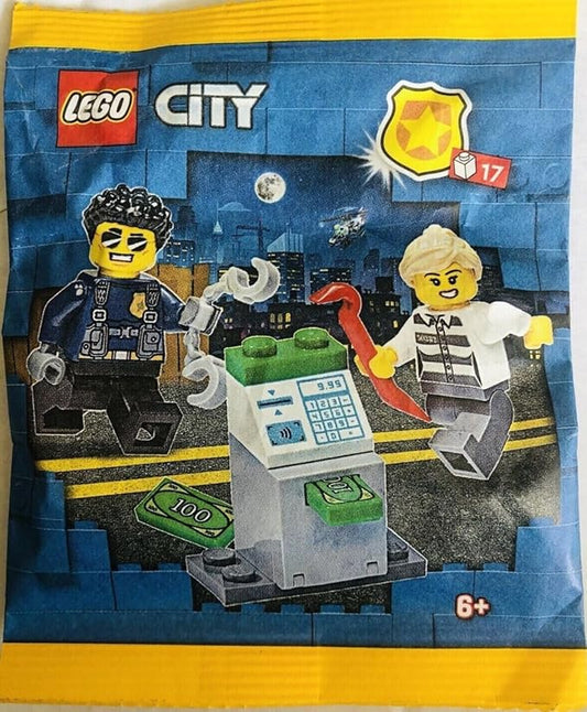 LEGO City Police Man Minifigure with Robber and ATM