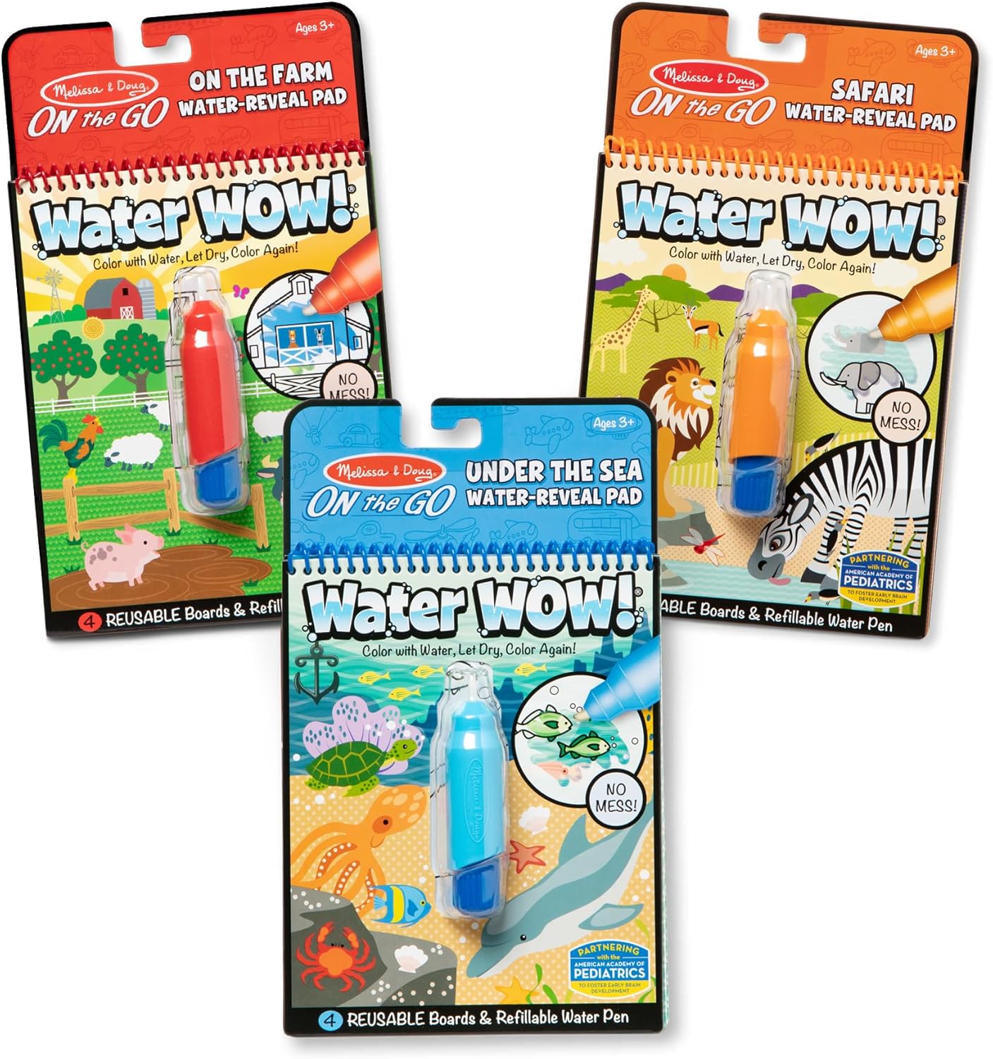 Melissa & Doug Melissa Doug Water Wow - Water Reveal Pad Bundle - Farm Safari Under The