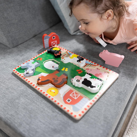 Melissa & Doug Melissa Doug Farm Wooden Chunky Puzzle 8 pcs - FSC Certified