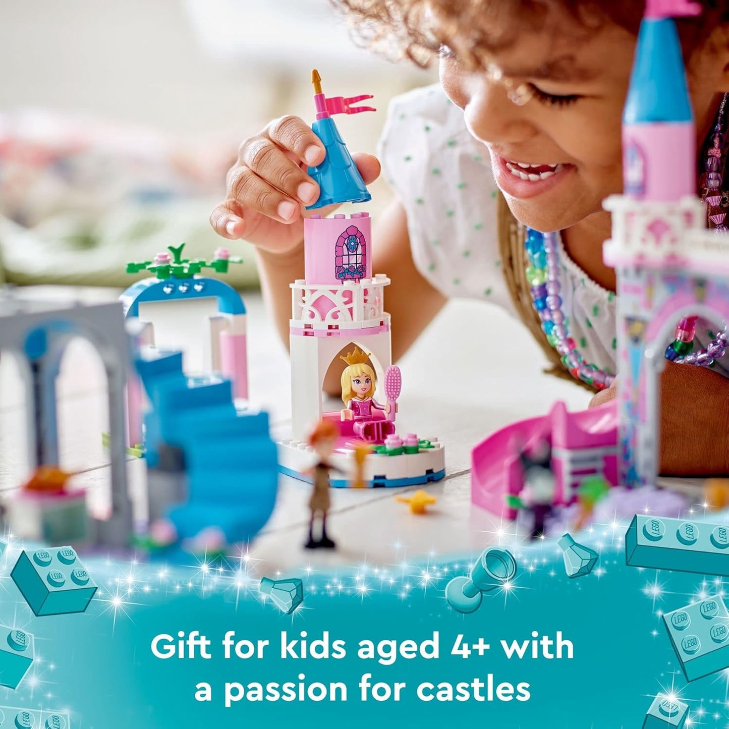 LEGO Disney Princess Aurora's Castle Building Toy Set 43211 Disney Princess Toy with Sleeping Beauty Prince Philip and Maleficent Mini-Doll