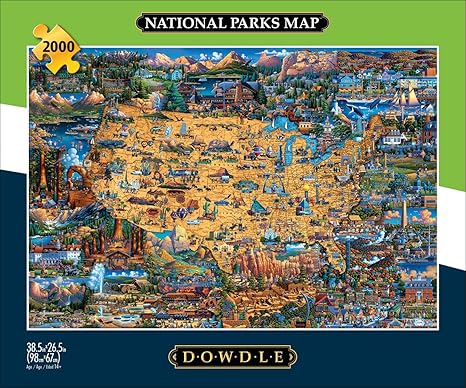 Buffalo Games - Dowdle - National Parks Map - 2000 Piece Jigsaw Puzzle