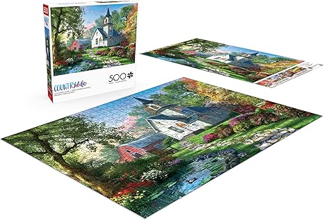 Buffalo Games Little White Chapel 500 Piece Jigsaw Puzzle