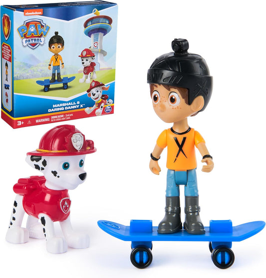 Paw Patrol Marshall Daring Danny X Figures Set with Skateboard for Boys and Girls